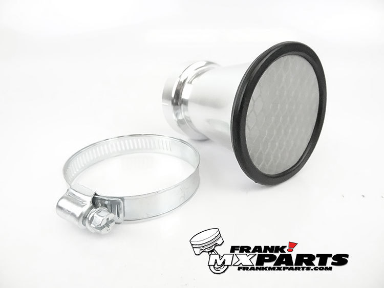 Aluminium Ansaugtrichter mit Sieb / Keihin CR special 26-33 Rundschieber Vergaser – Bild 7