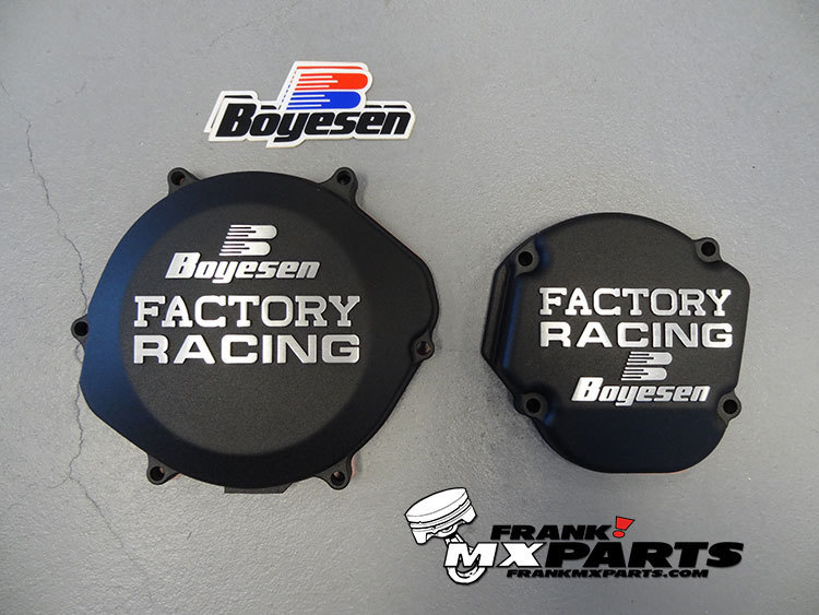 Boyesen Factory racing ontstekings- + koppelingsdeksel zwart / 2002-2007 Honda CR 250 CR250R